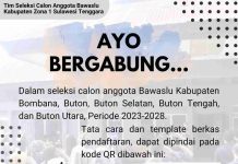Pengumuman Rekrutmen Calon Anggota Bawaslu Kabupaten/Kota Provinsi Sulawesi Tenggara Zona 1