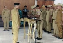 Pesan Bupati Butur Saat Lantik 40 Orang Pj Kades