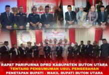 Rapat Paripurna Penetapan “AMAN” sebagai Bupati dan Wabup Butur 2025-2030