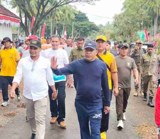 Bupati dan Wakil Bupati Butur Kompak Hadiri Pertandingan Olahraga di Wakorut