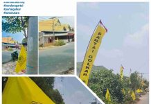 Jelang Musda Golkar Butur, Bendera Partai Hiasi Jalan Poros Kulisusu Sepanjang 3 Kilometer